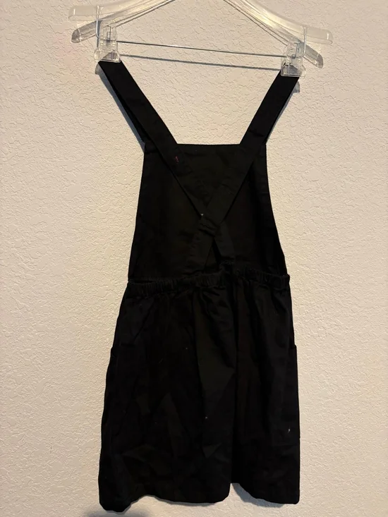 GUESS Black Rhinestone Logo Pinafore Dress - Picture 2 of 4